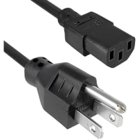 Qualtek Electronics Corp. Cord, Power, 5-15P Plug, C13, 3 Cond SJT Cbl, 118 in., 14 AWG, Black, +60degc Temp