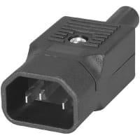 Qualtek Electronics Corp. IEC Plug, 10A/250 VAC, 18 AWG, Screw Terminal, Cable Mount, 712 Series