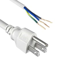 Qualtek Electronics Corp. Cord, Power, 5-15P Plug, Stripped End, 3 Cond SVT Cbl, 8ft., 18 AWG, Gray