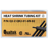 Qualtek Electronics Corp. Kit, Heat Shrink Tubing, Flame Retardant, Blk Polyolefin, 6" L, 2:1 Shrink Ratio