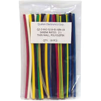 Qualtek Electronics Corp. Heat Shrink Tubing Kit, 1/16" ID x 6" L, Refill bag of 36 pieces