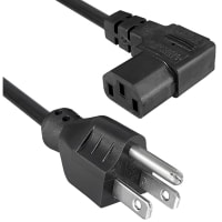 Qualtek Electronics Corp. Cord, Power, 5-15P Plug, C13, Right Angle, 3 Cond SVT Cbl, 76 in., 18 AWG, Black