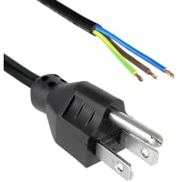 Qualtek Electronics Corp. Power Cord, 6FT 7in, SJT, 3 Conductor, 14 AWG, 15A, NEMA 5-15P