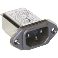 Qualtek Electronics Corp. IEC Inlet Filter, 20 A, 250 VAC, Panel Mount/Screw, Male, FN 9222 Series