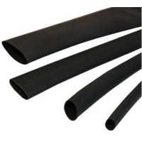 Qualtek Electronics Corp. Tubing, Heat Shrink, Flame Retardant, BlkPolyolefin, 250ft. L, 2:1 Shrink Ratio