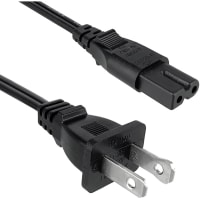 Qualtek Electronics Corp. Power Cord, 2 Cond, NEMA1-15P, Black, Polarized, SPT-2, 8', 18AWG