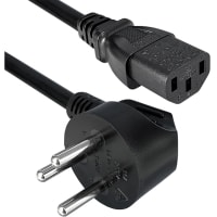 Qualtek Electronics Corp. Power Cord, 3 Cond, SI 32 Angled to IEC 320-C13, Black, H05VV-F, 8.20'