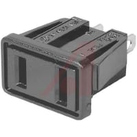 Qualtek Electronics Corp. Outlet 15 A 125 VAC Black PC Tin Plated (Terminal) NEMA 1-15R