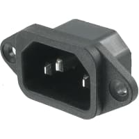 Qualtek Electronics Corp. IEC Plug, 2 Pole, 15 A/250 VAC, Panel Mount, Solder Terminal, 703W Series