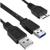 Qualtek Electronics Corp. USB 3.0 A male to MICRO B male, power cable Black 1 meter