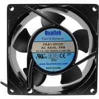 Qualtek Electronics Corp. AC Fan, Axial Ball 34cfm 30.1dBA, 115V 92 x 25 mm FAA1-09225 Series