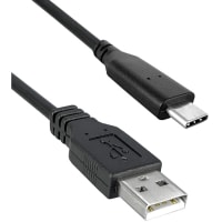 Qualtek Electronics Corp. USB Cable;2.0 A Male to USB 2.0 Type C Male;Black;Shielded;480Mbps;1M (3.28')