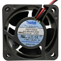 Qualtek Electronics Corp. AC Fan, Axial Ball 7cfm 40X20mm 30dBA, 12VDC FAD1-04020 Series