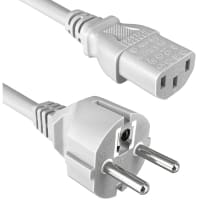 Qualtek Electronics Corp. Power Cord, 3 Cond, CEE 7/7 to IEC 320-C13, Gray, H05VV-F, 8.20'