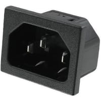 Qualtek Electronics Corp. RECEPTACLE, 3 CONTACT BRONZE STRIP TIN-PLATED, 10A/15A 250V AC, BLACK BODY