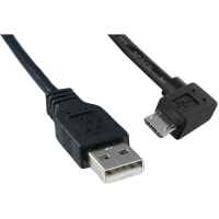 Qualtek Electronics Corp. Cable;USB 2.0 A Male to USB 2.0 Micro B Male;Right Angled;3 FT;480Mbps;Black