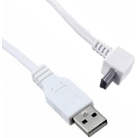 Qualtek Electronics Corp. Cable;USB 2.0;A Male to USB 2.0 Mini B Male;Up Angled;3 FT;480Mbps;White