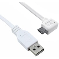 Qualtek Electronics Corp. Cable;USB 2.0 A Male to USB 2.0 Micro B Male;Right Angled;6 FT;480Mbps;White