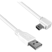 Qualtek Electronics Corp. Cable;USB 2.0;A Male to USB 2.0 Mini B Male;Left Angled;6FT;480Mbps;White