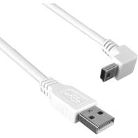 Qualtek Electronics Corp. Cable;USB 2.0;A Male to USB 2.0 Mini B Male;Down Angled;3FT;480Mbps;White