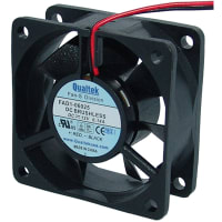 Qualtek Electronics Corp. DC Fan, 12V 60x60x25mm, 23 CFM 36.3dBA 4500RPM Wire Leads FAD1-06025 Series