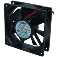 Qualtek Electronics Corp. DC Fan, 12V, 80x80x25mm, 32.384CFM, 1.44W, 29.4dBA, 2500RPM, Wire Leads