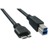 Qualtek Electronics Corp. USB 3.0 micro A male to B male, Black, 30/30/24 AWG 1 meter