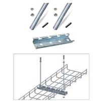 Quest Manufacturing Cable Tray Ceiling Hanging Bar Kit W/2 x 4" Rods