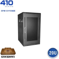 Quest Manufacturing Floor Enclosure Server Cabinet, Acrylic Door, 20U, 3' x 23"W x 31"D, Black