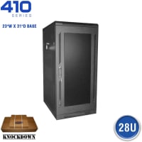 Quest Manufacturing Floor Enclosure Server Cabinet, Acrylic Door, 28U, 4' x 23"W x 31"D, Black