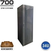 Quest Manufacturing Floor Enclosure Server Cabinet, Vented Mesh Door, 34U, 5' x 23"W x 23"D, Blac