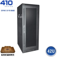 Quest Manufacturing Floor Enclosure Server Cabinet, Acrylic Door, 42U, 6' x 23"W x 31"D, Black