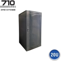 Quest Manufacturing Floor Enclosure Server Cabinet, Vented Mesh Door, 20U, 3' x 23"W x 31"D