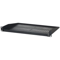 Quest Manufacturing Single-Sided Vented Cantilever Shelf, 1U, Black, 19" x 10.5"D