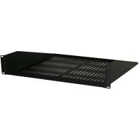 Quest Manufacturing Single-Sided Vented Cantilever Shelf, 1U, 19" x 10.5"D, Black