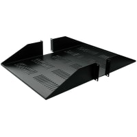 Quest Manufacturing Double-Sided Vented Shelf, 2U, 19" x 18"D, Black