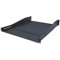 Quest Manufacturing Double-Sided Non-Vented Adjustable Shelf, 2U, 19" x 18"D, Black