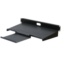 Quest Manufacturing Keyboard Shelf With Reversible Mouse Tray, 1U, 19" x 8"D, Black