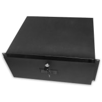 Quest Manufacturing Locking Storage Drawer Shelf, 4U, 19" x 24"D, Black