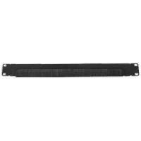 Quest Manufacturing Brush Access Filler Panel, 1U, 19", Black