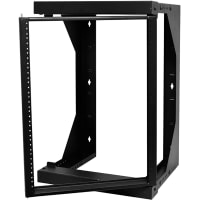 Quest Manufacturing Swing-Out Open Frame Wall Rack, 18U, 3' x 18"-26" x 26"D, Black