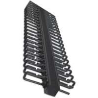 Quest Manufacturing Vertical Cable Manager, 50 Cables per Side, 6' x 4" Rings, Black