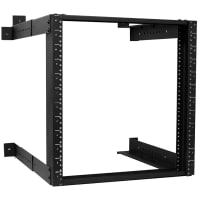 Quest Manufacturing Open Frame Wall Rack, 12U, 2' x 18"-26"D x 26"D, Black