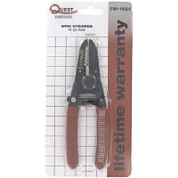 Quest Technology International, Inc. Wire Stripper, Multi-Gauge, 10-22AWG, Built-in Cutter & Wire Gauge Conversion Table