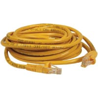 Quest Technology International, Inc. Patch Cord, RJ45 Plug x 2, Cat5E, 15Ft., Yellow, UL Stds, Non Booted