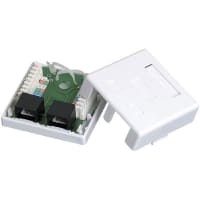 Quest Technology International, Inc. Box, White, Surface Mount, Dual, For CAT 5E cable