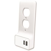 Quest Technology International, Inc. USB WALL PLATE CHARGER, DUAL USB, 2.1A, WHITE