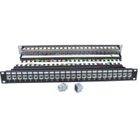 Quest Technology International, Inc. Cat6A 19" 1U PATCH PANEL, 24PORT SHIELDED, RJ45, 180DEG, 568/B, UL