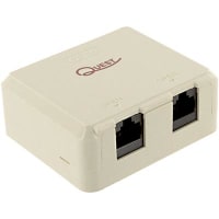 Quest Technology International, Inc. Box, Ivory, Surface Mount, Dual, For CAT 6 cable