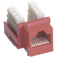 Quest Technology International, Inc. Jack, Keystone, Red, For CAT 5E cable